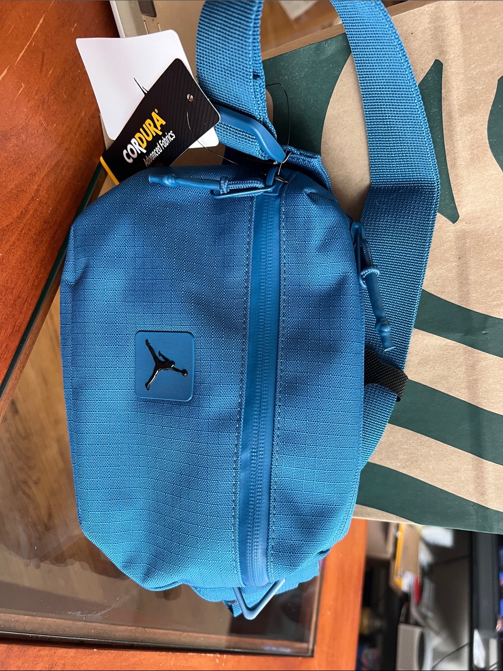 Jordan Teal Blue Sling Belt Bag